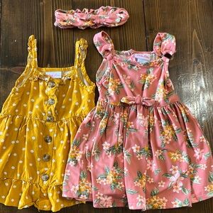 Little Lass girls summer dresses 12M Bundle of 2